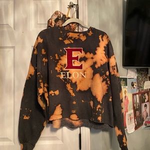 Elon University Cropped Tie Dye Sweater